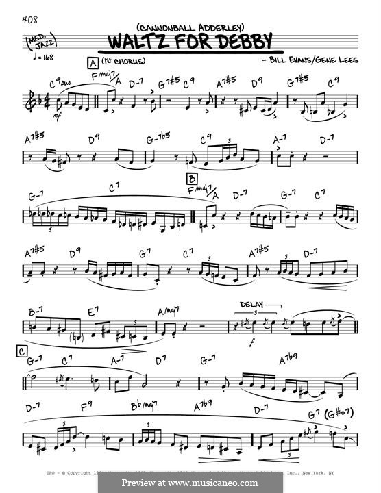 Waltz for Debby: Melodische Linie by Bill Evans