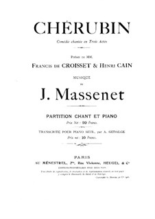 Chérubin: Bearbeitung für Klavier by Jules Massenet