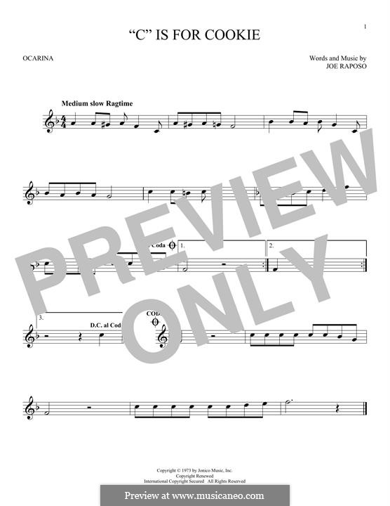 C is for Cookie (The Cookie Monster): For ocarina by Joe Raposo