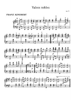 Valses nobles für Klavier, D.969 Op.77: Für einen Interpreten by Franz Schubert
