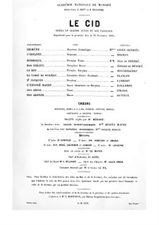 Le Cid: Akt I. Bearbeitung für Stimmen und Klavier by Jules Massenet