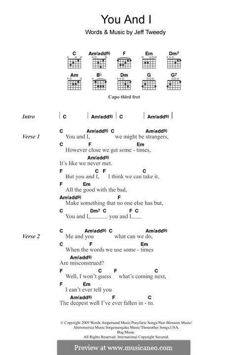 You and I (Wilco): Für Gitarre by Jeff Tweedy