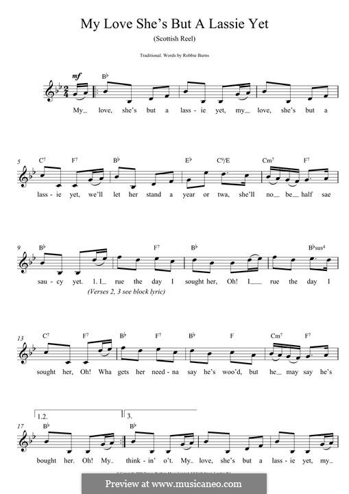 My Love She's But a Lassie Yet: Für Keyboard by folklore