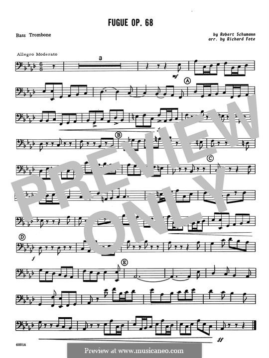 Nr.40 Kleine Fuge: Fugue - Bass Trombone part by Robert Schumann