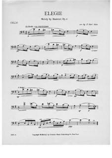 Dix pièces de genre, Op.10: Nr.5 Melodie, für Violine (oder Cello) und Klavier – Cellostimme by Jules Massenet