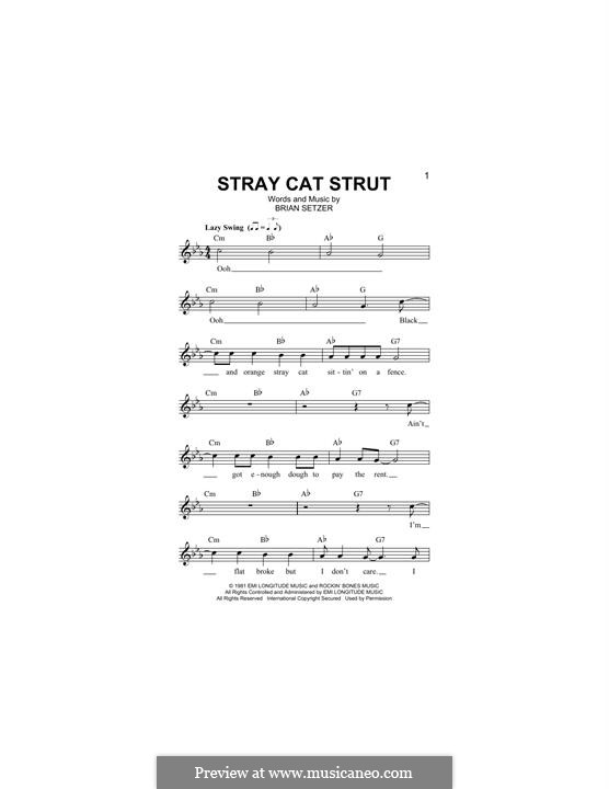 Stray Cat Strut (Stray Cats): Für Keyboard by Brian Setzer