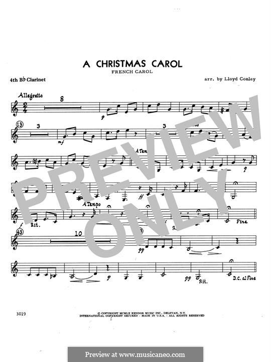 A Christmas Carol: 4th Bb Clarinet part by folklore