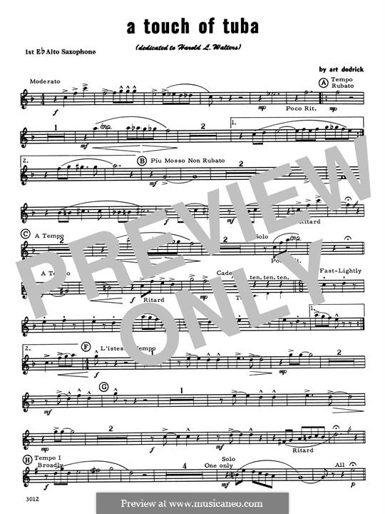 A Touch of Tuba: 1st Eb Alto Saxophone part by Art Dedrick