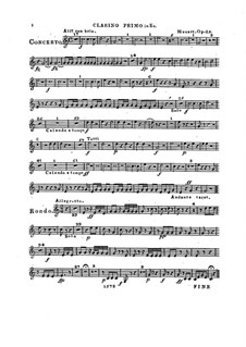 Konzert für Klavier und Orchester Nr.2 in Es-Dur, Op.25: Clarinostimme I by Franz Xaver Wolfgang Mozart
