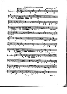 Konzert für Klavier und Orchester Nr.2 in Es-Dur, Op.25: Clarinostimme II by Franz Xaver Wolfgang Mozart