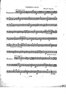 Konzert für Klavier und Orchester Nr.2 in Es-Dur, Op.25: Paukenstimme by Franz Xaver Wolfgang Mozart