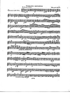 Konzert für Klavier und Orchester Nr.2 in Es-Dur, Op.25: Violinstimme II by Franz Xaver Wolfgang Mozart
