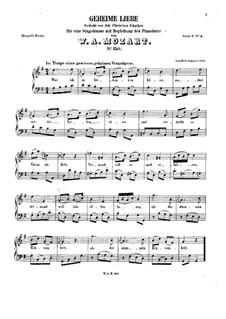 Geheime Liebe, K.150: G-Dur by Wolfgang Amadeus Mozart