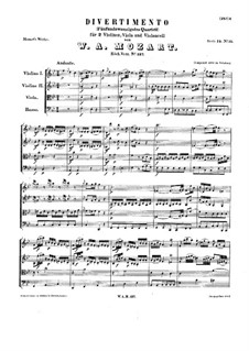 Divertissement in B-Dur, K.137: Divertissement in B-Dur by Wolfgang Amadeus Mozart