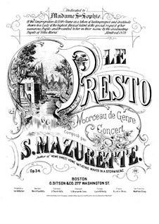 Le Presto, Op.34: Le Presto by Salomon Mazurette