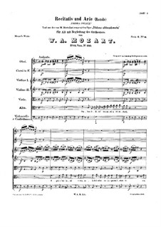Ombra felice. Rezitativ für Kontraalt und Orchester, K.255: Ombra felice. Rezitativ für Kontraalt und Orchester by Wolfgang Amadeus Mozart