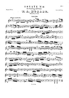 Sonate für Violine und Klavier Nr.13 in C-Dur, K.28: Solostimme by Wolfgang Amadeus Mozart