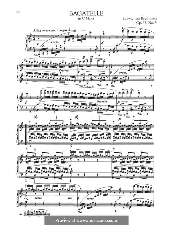 Bagatellen, Op.33: Bagatelle No.5 by Ludwig van Beethoven