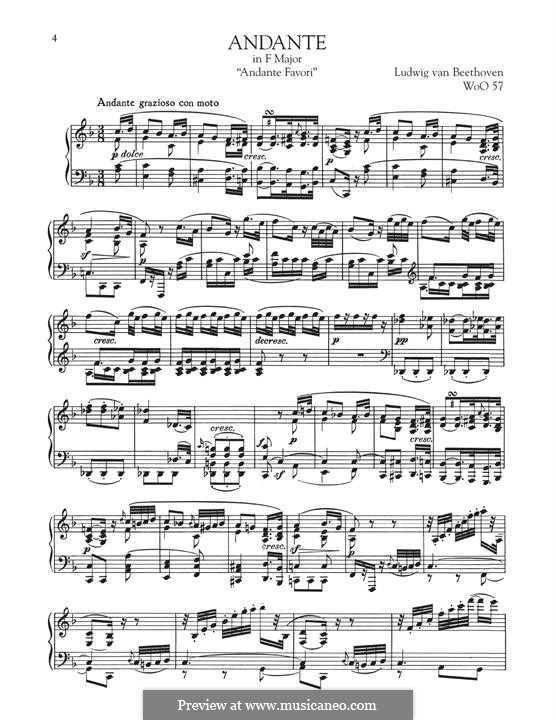 Andante Favori, WoO 57: Für Klavier by Ludwig van Beethoven