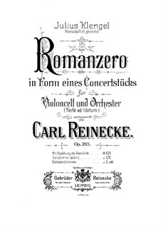Romanze für Cello und Orchester, Op.263: Version für Cello und Klavier by Carl Reinecke