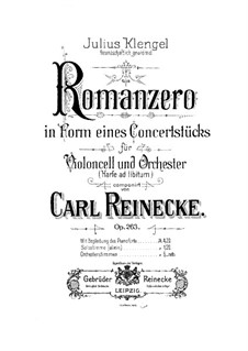 Romanze für Cello und Orchester, Op.263: Version für Cello und Klavier – Cellostimme by Carl Reinecke