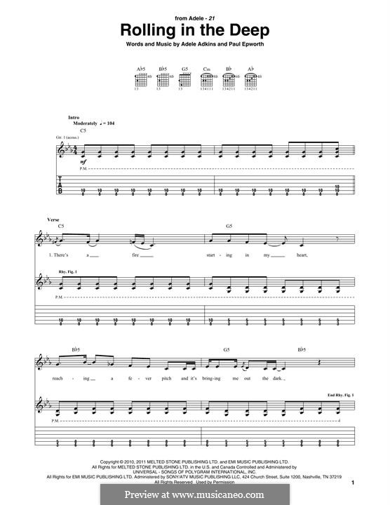 Instrumental version: Für Gitarre mit Tabulatur by Adele, Paul Epworth