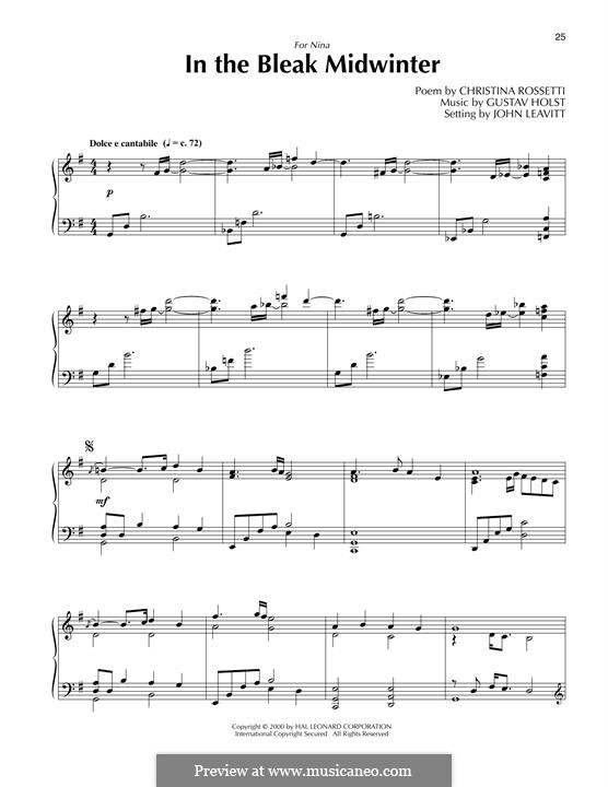 Piano version: Für einen Interpreten by Gustav Holst