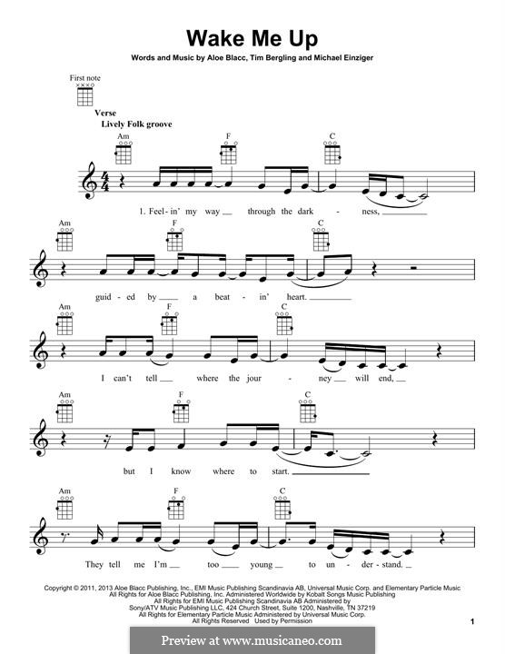 Wake Me Up: Für Ukulele by Aloe Blacc, Michael Einziger, Avicii, Arash Andreas Pournouri