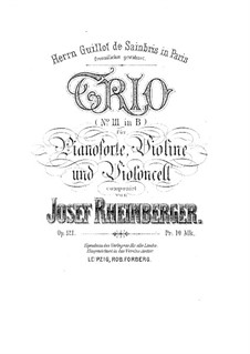 Klaviertrio Nr.3 in B-Dur, Op.121: Vollpartitur und Stimmen by Josef Gabriel Rheinberger