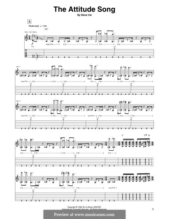 The Attitude Song: Für Gitarre by Steve Vai