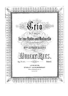 Drei Streichtrios, Op.24: Trio Nr.2 in G-Dur by Hubert Ries