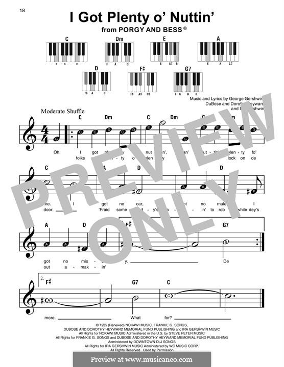 I Got Plenty O' Nuttin': Für Klavier, leicht by George Gershwin