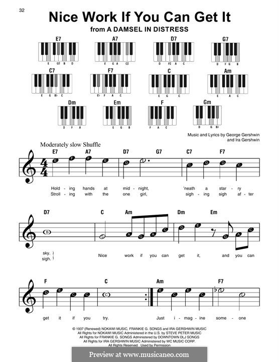 Nice Work If You Can Get It: Für Klavier, leicht by George Gershwin