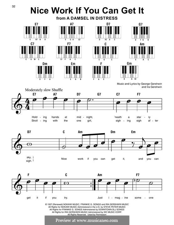 Nice Work If You Can Get It: Für Klavier, leicht by George Gershwin