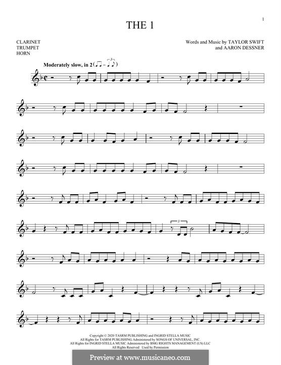 The 1 (Taylor Swift): Für Klarinette by Aaron Dessner