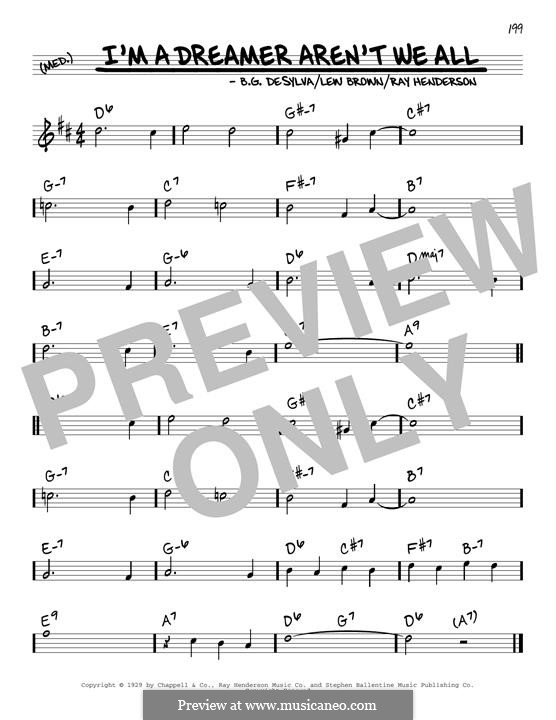 I'm a Dreamer, aren't We All?: Melodische Linie by Buddy Gard DeSylva, Ray Henderson, Lew Brown