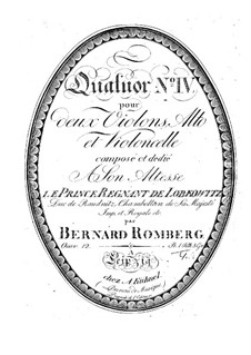 Streichquartett Nr.4 in F-Dur, Op.12: Violinstimme I by Bernhard Romberg