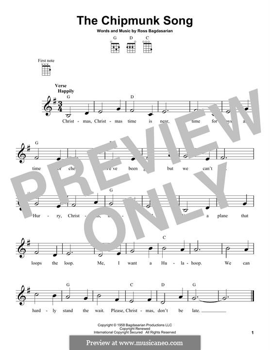 The Chipmunk Song (Alvin and the Chipmunks): Für Ukulele by Ross Bagdasarian