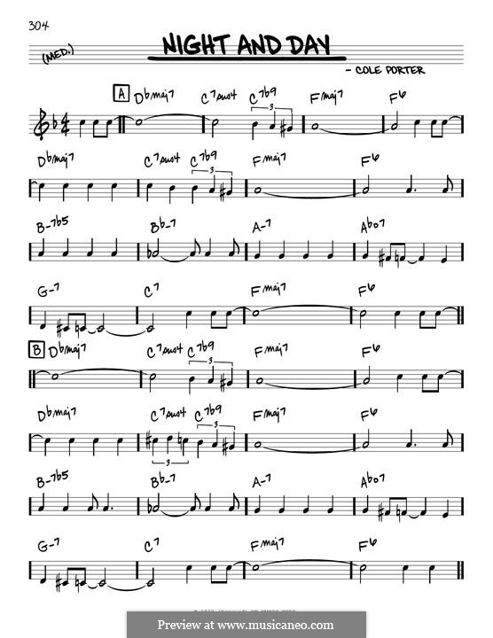 Night and Day (Frank Sinatra): Melodische Linie by Cole Porter