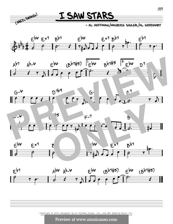 I Saw Stars (Paul Whiteman & His Orchestra): Melodische Linie by Al Goodhart, Al Hoffman, Maurice Sigler