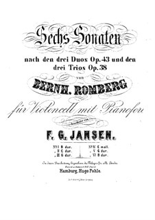 Drei Sonaten für Cello und Basso Continuo, Op.43: Sonate Nr.1 für Cello und Klavier – Cellostimme by Bernhard Romberg