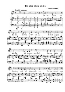 Nr.16 Die alten, bösen Lieder: Klavierauszug mit Singstimmen (auf Deutsch) by Robert Schumann