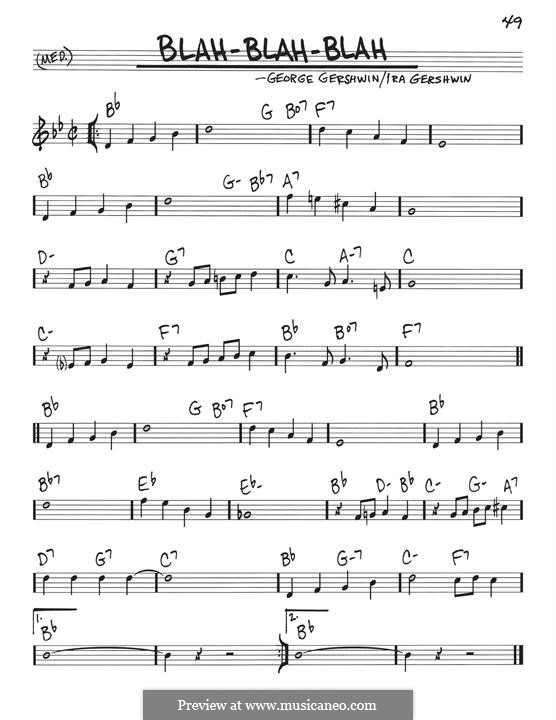 Blah, Blah, Blah: Melodische Linie by George Gershwin