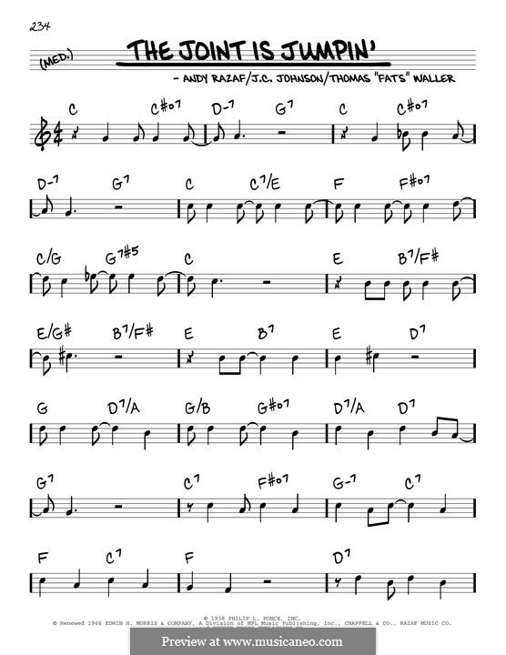 The Joint Is Jumpin': Melodische Linie by Fats Waller