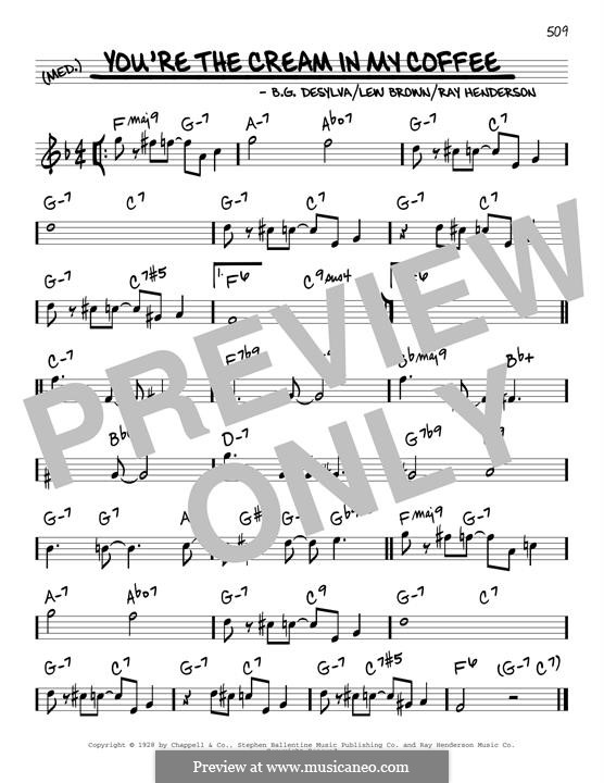 You're the Cream in My Coffee: Melodische Linie by Buddy Gard DeSylva, Ray Henderson, Lew Brown