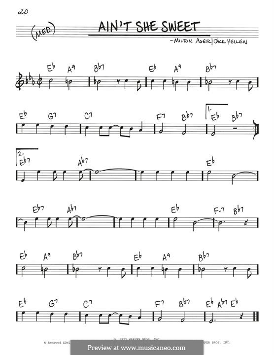 Ain't She Sweet (The Beatles): Melodische Linie by Milton Ager