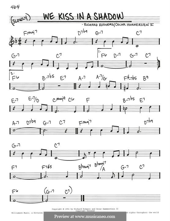 We Kiss in a Shadow (from The King and I): Melodische Linie by Richard Rodgers