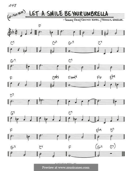 Let a Smile Be Your Umbrella: Melodische Linie by Francis Wheeler, Sammy Fain