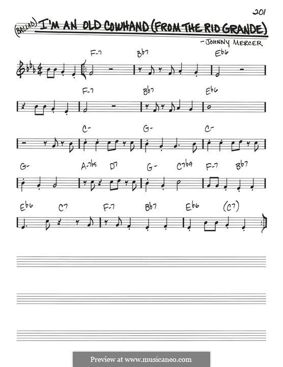 I'm An Old Cowhand (From The Rio Grande) von J. Mercer auf MusicaNeo