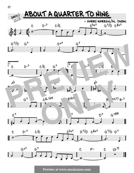 About a Quarter to Nine: Melodische Linie by Harry Warren